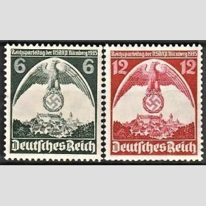 FRIM�RKER TYSK RIGE: 1935 | AFA 581,582 | Partidag. - 6 + 12 pf. - Postfrisk