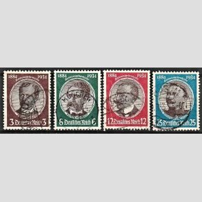 FRIM�RKER TYSK RIGE: 1934 | AFA 535-38 | Kolonijubil�um. - 3 - 25 pf. - Stemplet