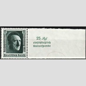 FRIM�RKER TYSK RIGE: 1937 | AFA 645 | Adolf Hitler. - 6 + 19 pf. - Postfrisk