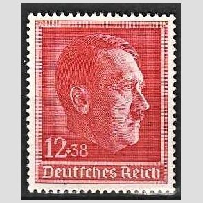 FRIM�RKER TYSK RIGE: 1938 | AFA 659 | Hitlers f�dselsdag. - 12 + 38 pf. - Postfrisk