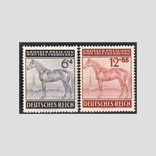 FRIMRKER TYSK RIGE: 1943 | AFA 852,853 | Wien Derby - 6 + 12 pf. + (4,88 pf.) - Postfrisk