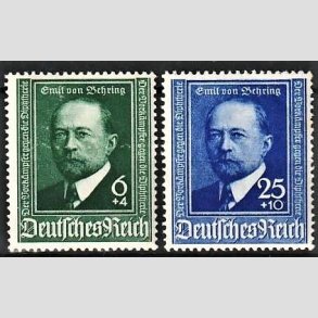 FRIM�RKER TYSK RIGE: 1940 | AFA 755,756 | Emil von Behring. - 6 + 25 pf. + (4,10 pf.) - Postfrisk