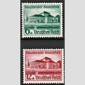 FRIM�RKER TYSK RIGE: 1938 | AFA 668,669 | Gauteater Saarpfalz - 6 + 12 pf. + (4,8 pf.) - Postfrisk