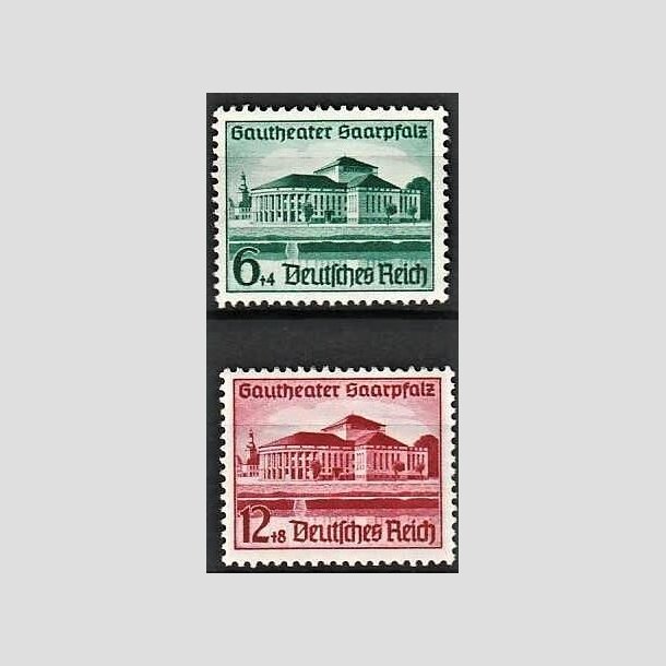 FRIMRKER TYSK RIGE: 1938 | AFA 668,669 | Gauteater Saarpfalz - 6 + 12 pf. + (4,8 pf.) - Postfrisk