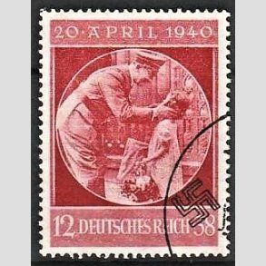 FRIM�RKER TYSK RIGE: 1940 | AFA 739 | Hitlers 51 �rs f�dselsdag - 12 + 38 pf. - Stemplet