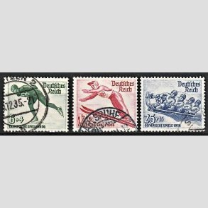 FRIM�RKER TYSK RIGE: 1935 | AFA 595-97 | Vinter OL. - 6 + 4 pf. - 25 + 15 pf. - Stemplet