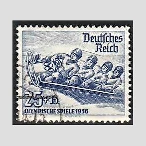 FRIM�RKER TYSK RIGE: 1935 | AFA 597 | Vinter OL. - 25 + 15 pf. - Stemplet