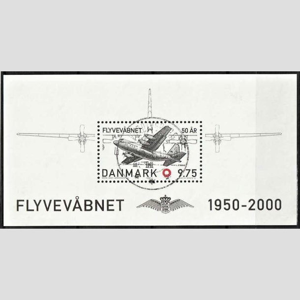 FRIMRKER DANMARK | 2000 - AFA 1265 - Flyvevbnet 50 r. - Kr. 9,75 Miniark - Pnt Stemplet