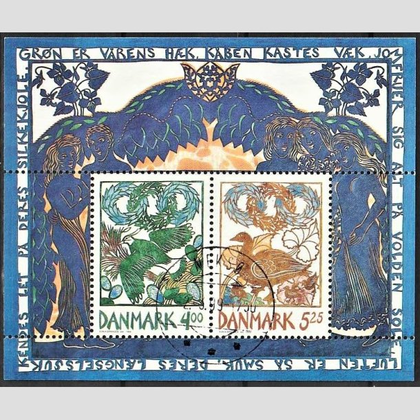 FRIMRKER DANMARK | 1999 - AFA 1206 - Forrsbebudere - 9,25 Kr. Miniark - Stemplet Neks