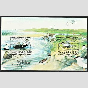 FRIM�RKER DANMARK | 1999 - AFA 1231 - Danske tr�kfugle - Miniark II, 17,75 Kr. flerfarvet - Stemplet