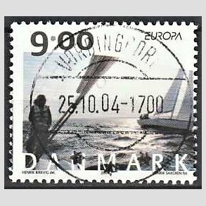 FRIM�RKER DANMARK | 2004 - AFA 1396 - Cykel og sejlerferie - 6,00 Kr. flerfarvet - Pragt Stemplet 