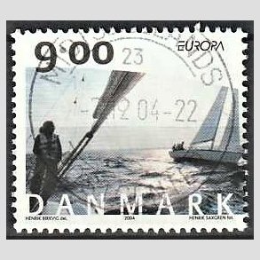 FRIM�RKER DANMARK | 2004 - AFA 1396 - Cykel og sejlerferie - 6,00 Kr. flerfarvet - Pragt Stemplet 