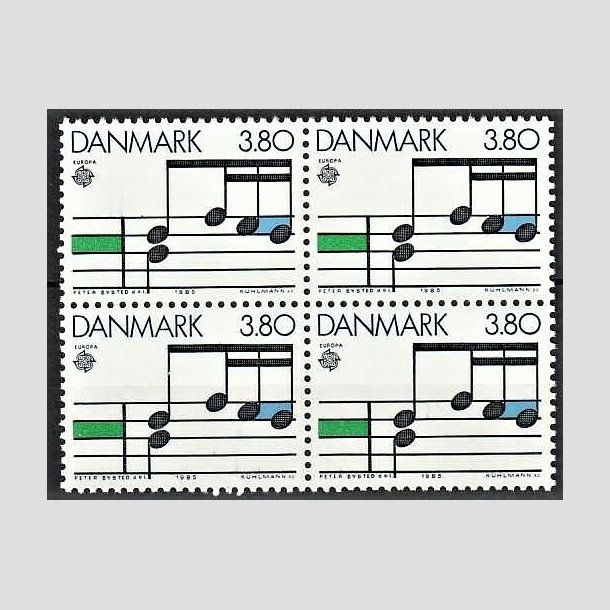 FRIMRKER DANMARK | 1985 - AFA 830 - Europamrker "Musik" - 3,80 Kr. flerfarvet i 4-blok - Postfrisk