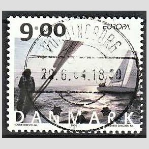 FRIM�RKER DANMARK | 2004 - AFA 1396 - Cykel og sejlerferie - 6,00 Kr. flerfarvet - Pragt Stemplet 