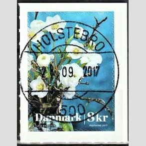 FRIMRKER DANMARK | 2017 - AFA 1920 - Vinterblomster - 8,00 Kr. flerfarvet p klip - Pragt Stemplet Holstebro