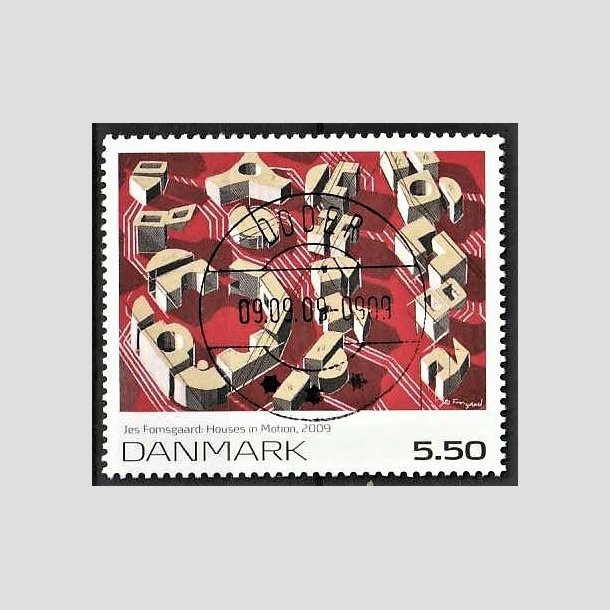 FRIMRKER DANMARK | 2009 - AFA 1589 - Frimrkekunst - 5,50 Kr. flerfarvet - Pragt Stemplet Odder