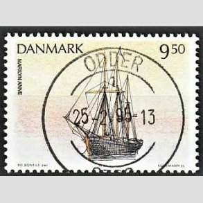 FRIMRKER DANMARK | 1993 - AFA 1048 - Sejlskibe - 9,50 Kr. flerfarvet - Pragt Stemplet