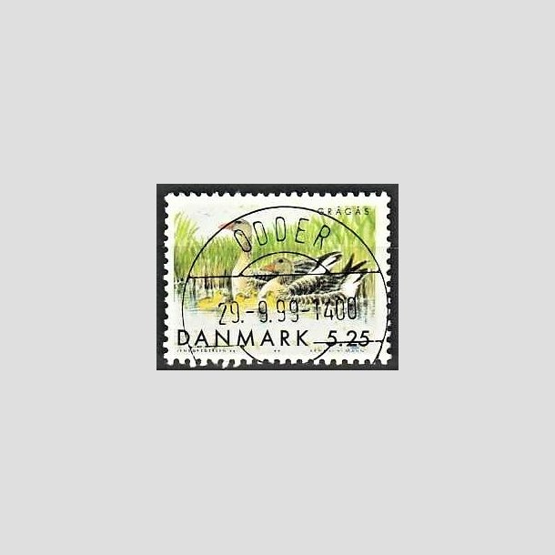 FRIMRKER DANMARK | 1999 - AFA 1223 - Danske trkfugle - 5,25 Kr. grgs - Pragt Stemplet Odder (Udsgt kvalitet)