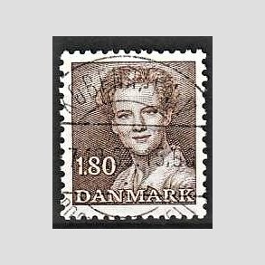 FRIMRKER DANMARK | 1982 - AFA 750 - Dronning Margrethe - 1,80 Kr. brun - Pragt Stemplet