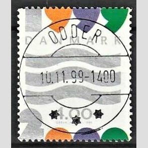 FRIM�RKER DANMARK | 1999 - AFA 1233 - Millennium-frim�rker - 4,00 Kr. Tre b�lgelinier - Pragt Stemplet