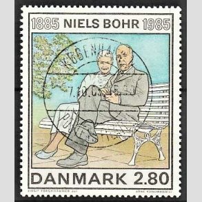FRIMRKER DANMARK | 1985 - AFA 842 - Niels Bohr - 2,80 Kr. flerfarvet - Pragt Stemplet 