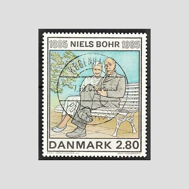 FRIMRKER DANMARK | 1985 - AFA 842 - Niels Bohr - 2,80 Kr. flerfarvet - Pragt Stemplet 