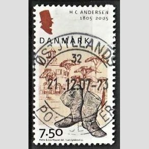 FRIM�RKER DANMARK | 2005 - AFA 1425 - H.C. Andersen - 7,50 Kr. Rejsest�vler - Pragt Stemplet