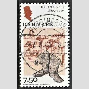 FRIM�RKER DANMARK | 2005 - AFA 1425 - H.C. Andersen - 7,50 Kr. Rejsest�vler - Pragt Stemplet