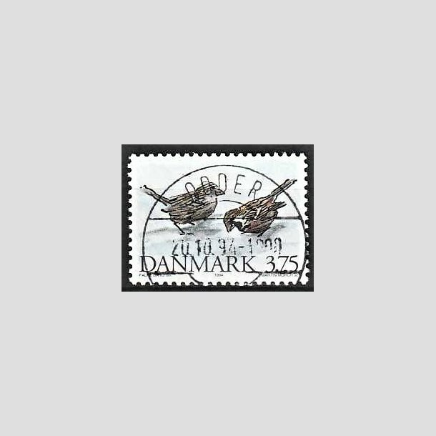 FRIMRKER DANMARK | 1994 - AFA 1076 - Truede danske dyr - 3,75 Kr. grspurv - Pragt Stemplet Odder