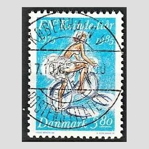 FRIM�RKER DANMARK | 1985 - AFA 839 - FN's kvinde-ti�r - 3,80 Kr. flerfarvet - Pragt Stemplet