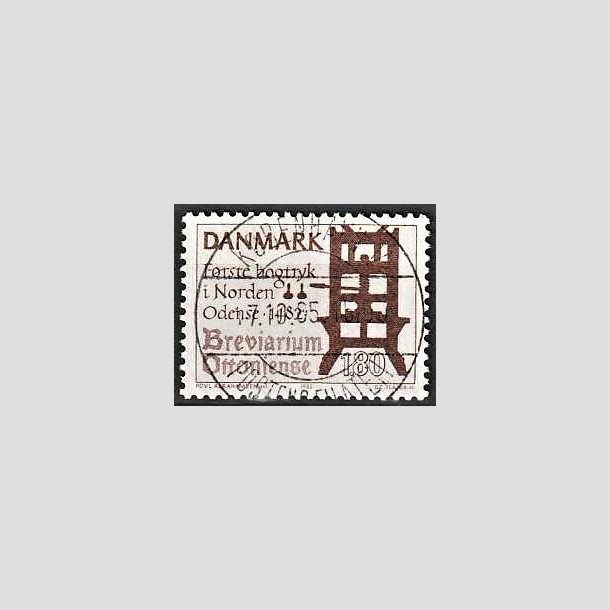 FRIMRKER DANMARK | 1982 - AFA 760 - Bogtryk 500 r. - 1,80 Kr. brun - Lux Stemplet (Pragtmrke)