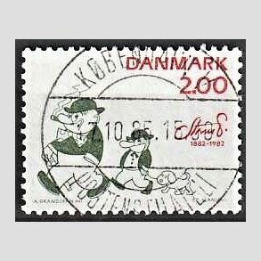 FRIM�RKER DANMARK | 1982 - AFA 762 - Storm P. - 2,00 Kr. r�d/gr�n - Pragt Stemplet