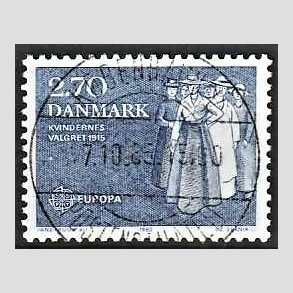 FRIM�RKER DANMARK | 1982 - AFA 748 - Europam�rker - 2,70 Kr. bl� - Lux Stemplet K�benhavn V (Pragtm�rke)