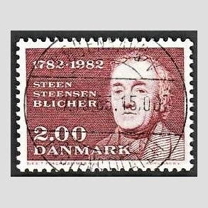 FRIM�RKER DANMARK | 1982 - AFA 759 - Steen Steensen Blicher - 2,00 Kr. r�d - Lux Stemplet K�benhavn V 