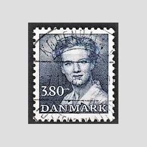 FRIMRKER DANMARK | 1985 - AFA 822 - Dronning Margrethe - 3,80 Kr. bl - Pragt Stemplet