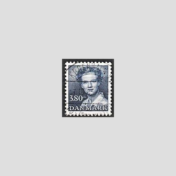 FRIMRKER DANMARK | 1985 - AFA 822 - Dronning Margrethe - 3,80 Kr. bl - Pragt Stemplet