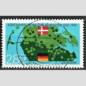 FRIM�RKER DANMARK | 1985 - AFA 826 - K�benhavn-Bonn - 2,80 Kr. flerfarvet - Pragt Stemplet