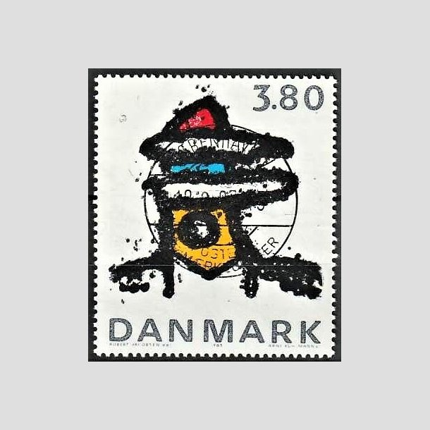 FRIMRKER DANMARK | 1985 - AFA 846 - Kunst af Robert Jacobsen - 3,80 Kr. flerfarvet - Lux Stemplet Kbenhavn V