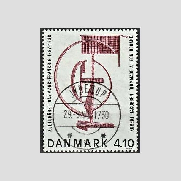 FRIMRKER DANMARK | 1988 - AFA 918 - Dansk-fransk kulturr - 4,10 Kr. brunrd/sort - Pragt Stemplet Jyderup