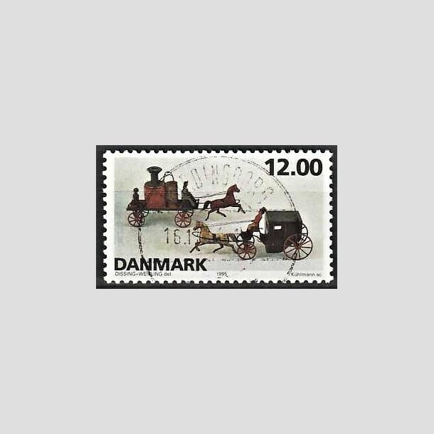 FRIMRKER DANMARK | 1995 - AFA 1106 - Dansk legetj - 12,00 Kr. flerfarvet - Pragt Stemplet Vordingborg