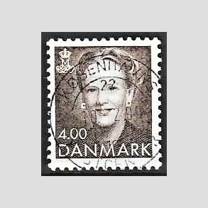 FRIMRKER DANMARK | 1996 - AFA 1122 - Dronning Margrethe - 4,00 Kr. brun - Pragt Stemplet