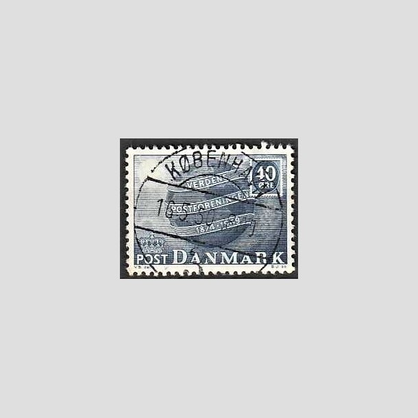 FRIMRKER DANMARK | 1949 - AFA 316 - Verdenspostforeningen 75 r - 40 re bl - Lux Stemplet