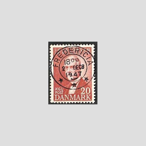 FRIMRKER DANMARK | 1947 - AFA 305 - I. C. Jacobsen - 20 re brunrd - Pragt Stemplet Fredericia