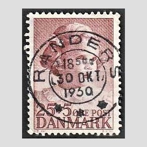 FRIMRKER DANMARK | 1950 - AFA 325 - Prinsesse Anne-Marie - 25 + 5 re brunrd - Pragt Stemplet Randers
