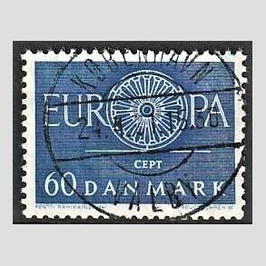 FRIM�RKER DANMARK | 1960 - AFA 389 - CEPT - 60 �re bl� - Pragt Stemplet K�benhavn