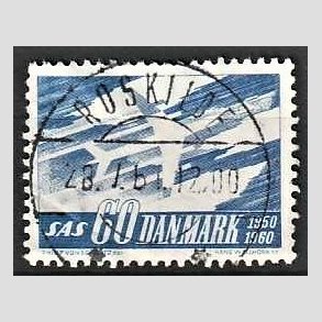 FRIM�RKER DANMARK | 1961 - AFA 391 - SAS 10 �rs jubil�um - 60 �re bl� - Lux Stemplet