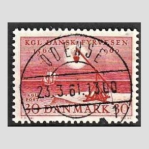 FRIM�RKER DANMARK | 1960 - AFA 386 - Fyr & Vagerv�snet 400 �r - 30 �re r�d - Pragt Stemplet Odense