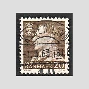 FRIMRKER DANMARK | 1961-62 - AFA 393 - Fr. IX 20 re brun - Pragt Stemplet Kbenhavn