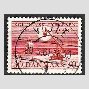 FRIM�RKER DANMARK | 1960 - AFA 386 - Fyr & Vagerv�snet 400 �r - 30 �re r�d - Pragt Stemplet Vejle