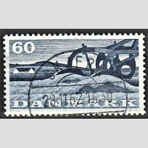 FRIM�RKER DANMARK | 1960 - AFA 383 - Landbrugsmotiver - 60 �re bl� - Pragt Stemplet Skjern